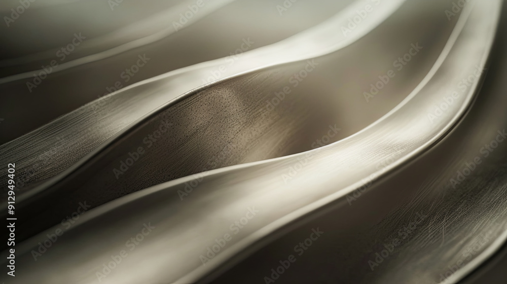 Poster abstract metal waves background smooth wavy metallic surface modern material design