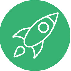 Rocket Vector Line White Circles Multicolors