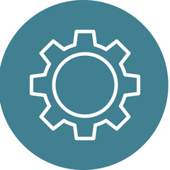 Gears Vector Line White Circles Multicolors