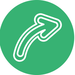 Bendy arrow Vector Line White Circles Multicolors