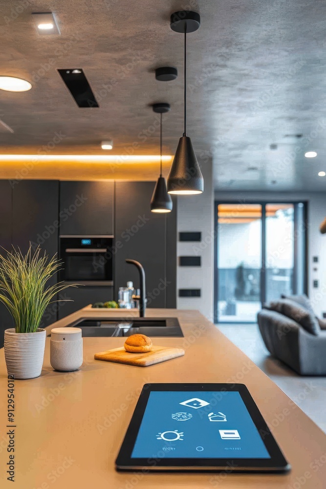 Poster modern smart home setup with interconnected devices