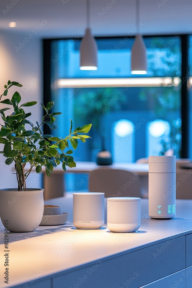 Poster modern smart home setup with interconnected devices