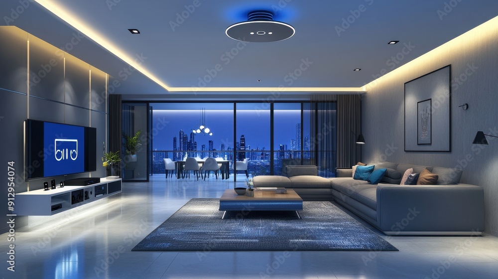 Poster modern smart home setup with interconnected devices