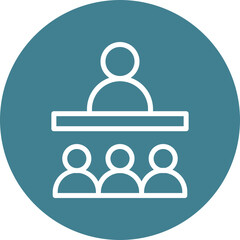 Team Meeting Vector Line White Circles Multicolors