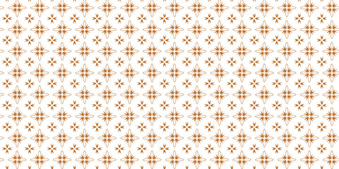 Golden vector seamless pattern with small diamond shapes, floral silhouettes. Simple texture.	
