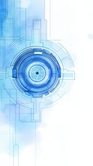 Obraz premium High-tech security, biometric access, futuristic safety, Watercolor style