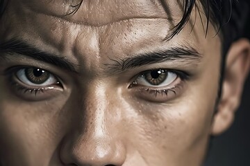 Naklejka premium Handsome Asian Model Close-Up Portrait