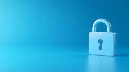 Fototapeta premium Blue padlock on a gradient background symbolizing security and protection. Ideal for technology, cybersecurity, and privacy themes.