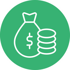 Financial Vector Line White Circles Multicolors