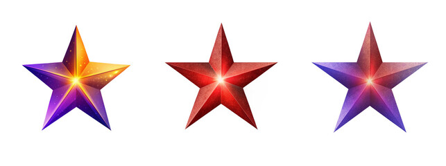 Obraz premium Bright Shining Star on Transparent Background