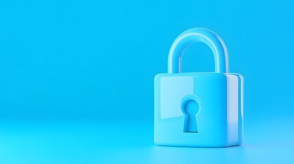Blue padlock on a solid blue background, symbolizing security, protection, and privacy. Perfect for business, technology, and safety concepts.