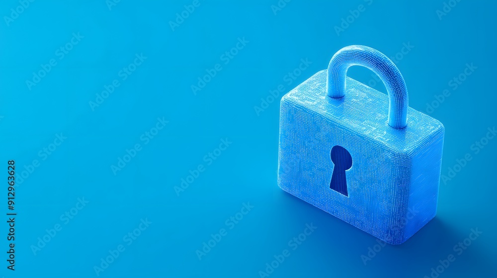 Aufkleber blue padlock on blue background symbolizing security and privacy. ideal for technology and cybersecu