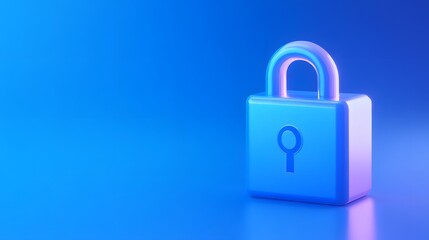 Blue padlock symbolizing security and data protection. Perfect for digital security and online privacy concepts.