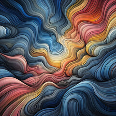 Fototapeta premium Colorful wavy lines background.