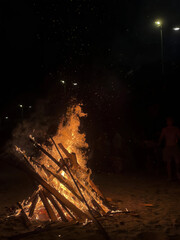 campfire in darkness