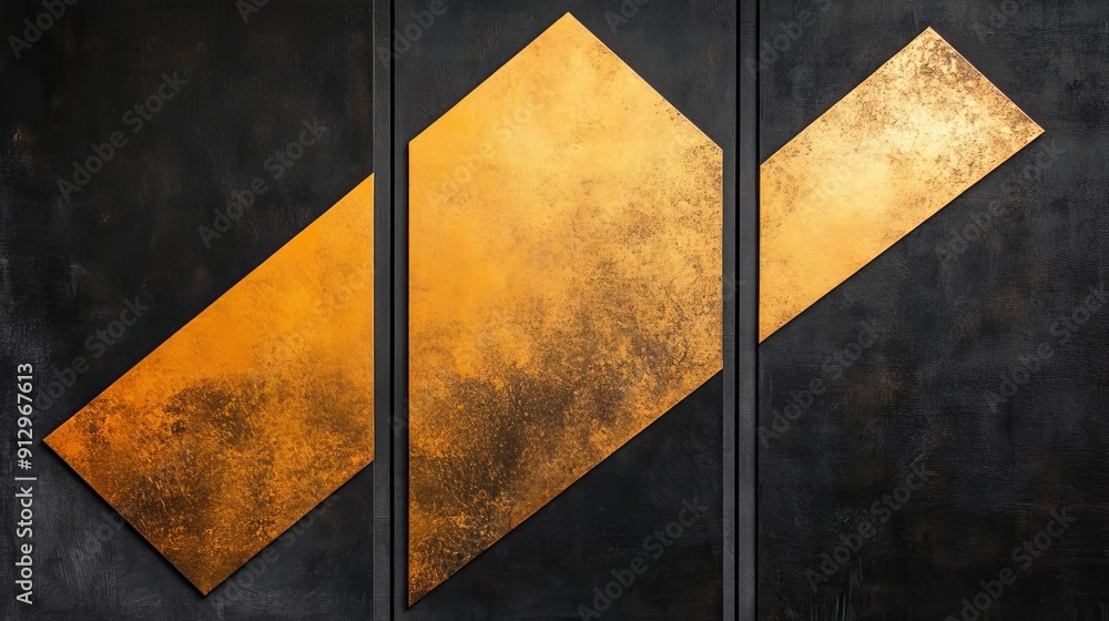 Aufkleber harmonious geometric triptych a unified exploration of form color and symmetry in three distinct pan