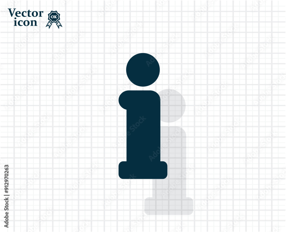 Poster vector dark color icon with shadow on light checkered background