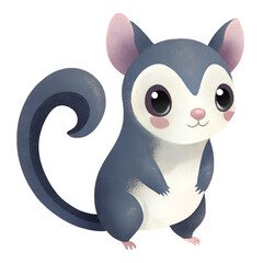 Obraz premium Illustration style cartoon cute, Sugar Glider, simple and clean lines