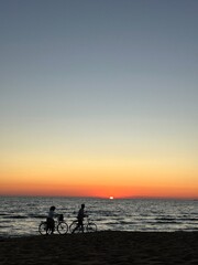 Sunset at the beach while biking home