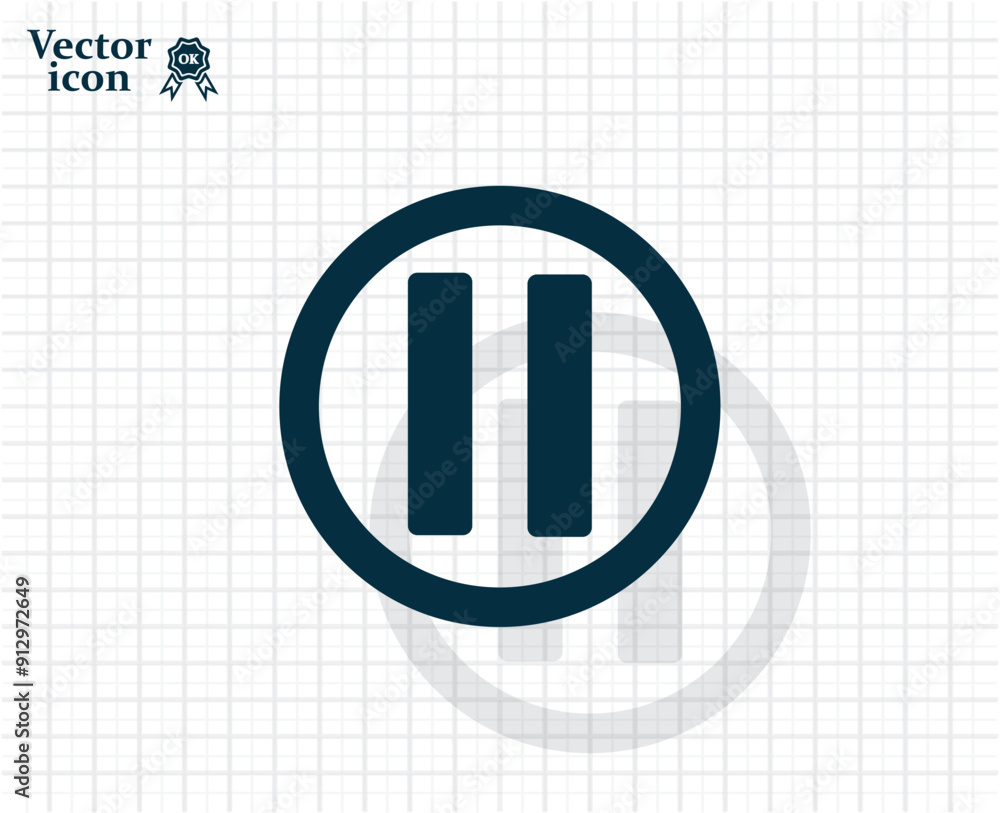 Poster vector dark color icon with shadow on light checkered background