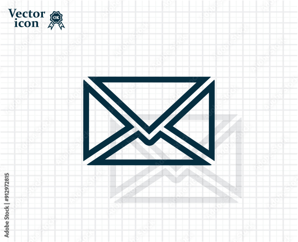 Poster vector dark color icon with shadow on light checkered background