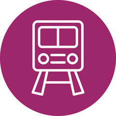 Train Vector Line White Circles Multicolors