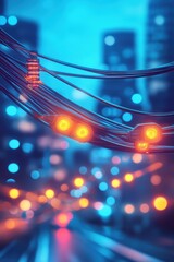 Obraz premium Electrical wires flexible network 