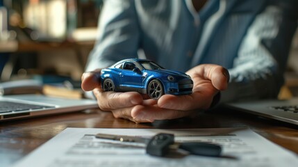 Fototapeta premium The Blue Car Model