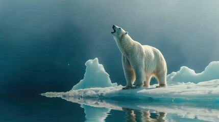 Polar bear on an ice floe