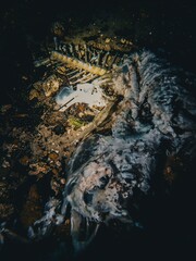 A dead catfish decomposes on the floor of the underwater cavern at Blue Grotto, Florida