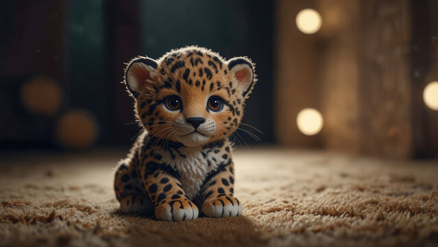 little cute toy leopard