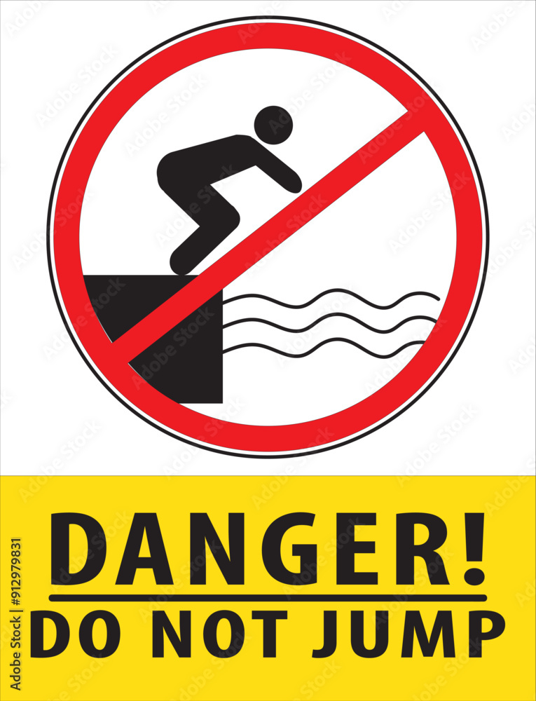 Poster Do not jump warning notice vector.eps