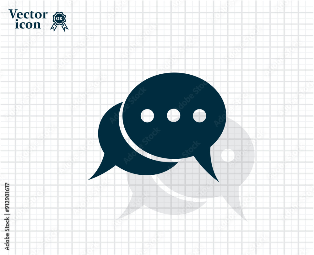 Poster vector dark color icon with shadow on light checkered background