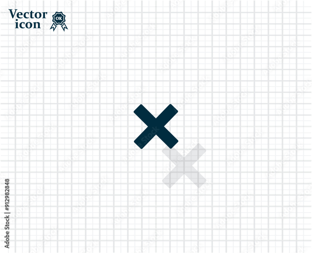 Poster vector dark color icon with shadow on light checkered background
