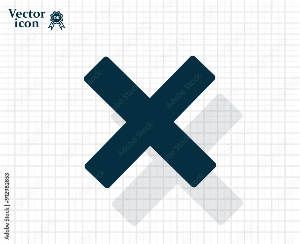 Poster vector dark color icon with shadow on light checkered background
