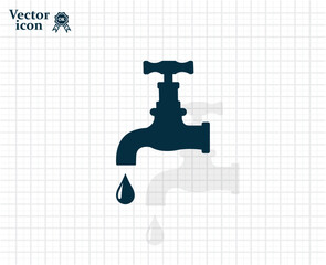 Vector dark color icon with shadow on light checkered background