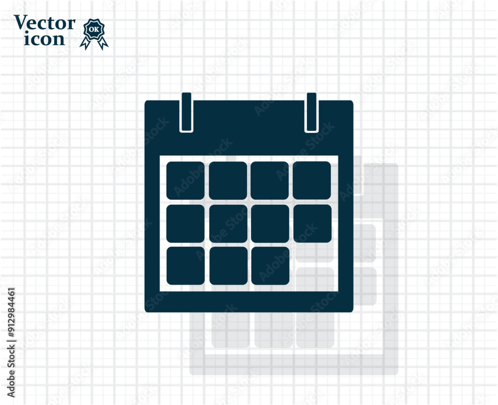 Poster vector dark color icon with shadow on light checkered background
