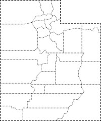 dashed line drawing of utah state map.