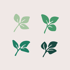 Hand drawn illustration of strawberry leaves. Boho element for your design. Abstract poster with minimalist leaves.
