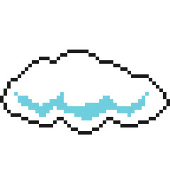 Fototapeta premium White Cloud set, Pixel Game Outline Contoured Icons, retro game icons, 8bit pixel art, Y2K stickers graphics, computer game icons set 