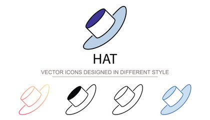 Hat icon design with white background stock illustration