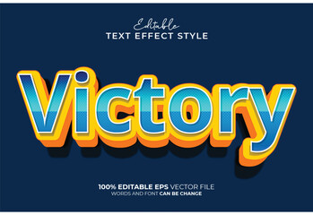 Victory 3D Editable Text Effect Style, vector Victory 3d editable font text effect