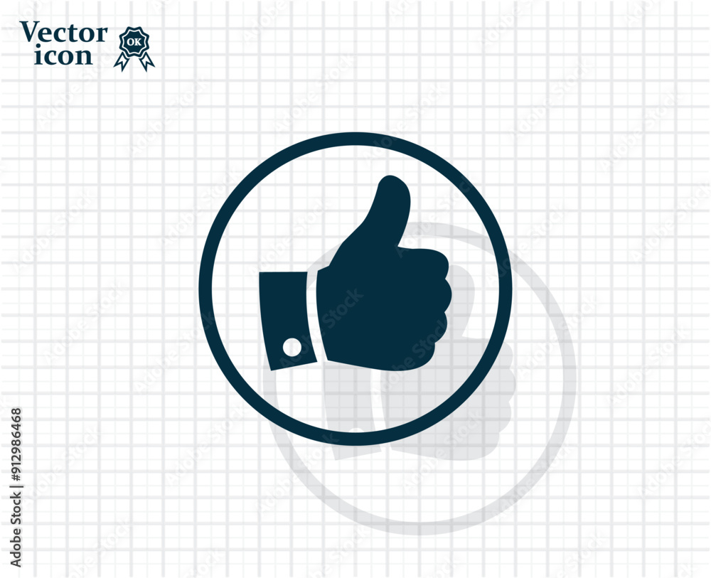 Poster vector dark color icon with shadow on light checkered background