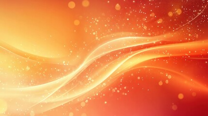 Abstract Orange and Yellow Waves with Sparkle