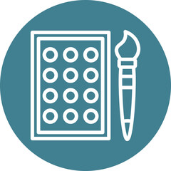 Water color Palette Vector Line White Circles Multicolors