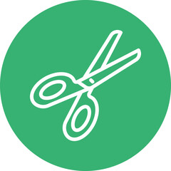 Fabric Scissors Vector Line White Circles Multicolors