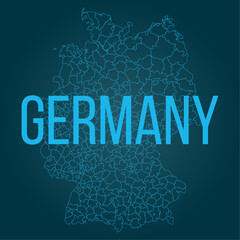 Complete map of Germany and all its cities. Complete design from real cartographic data.