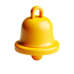 3d render notification yellow bell icon PNG Clipart. 
