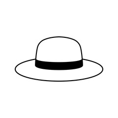 summer hat icon, straw hat