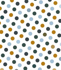 Colorful Polka Dot Pattern with Earth Tones on White Background in Modern Design. Illustration